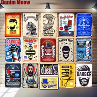 barber shop plaque metal tin signs college dorm decoration haircut shave beard wall art sticker top hairstyle vintage home decor