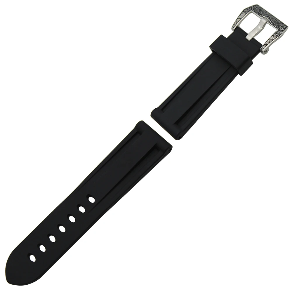 Топ силиконовый резиновый ремешок для часов 24 мм Panerai PAM Luminor Radiomir Watch Band 316L