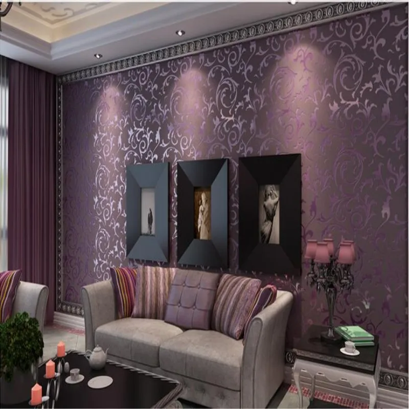 

Beibehang High quality wallpaper papel de parede 3D fashionable bedroom wall background 3d wallpaper roll launch white purple