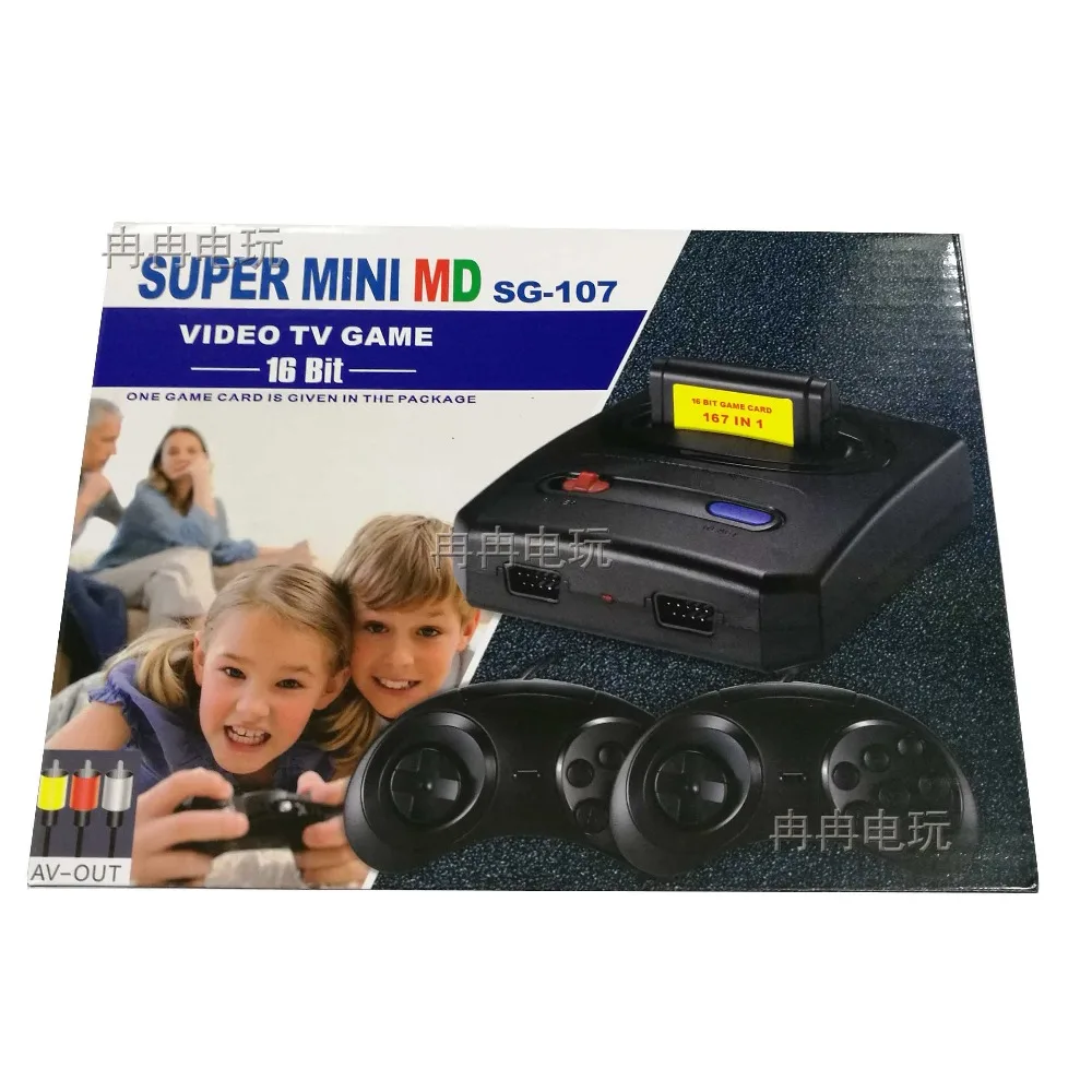 Игровая приставка SUPER mini 16 бит MD16 AV выход семейные игры ТВ и видеоигры 167 игр