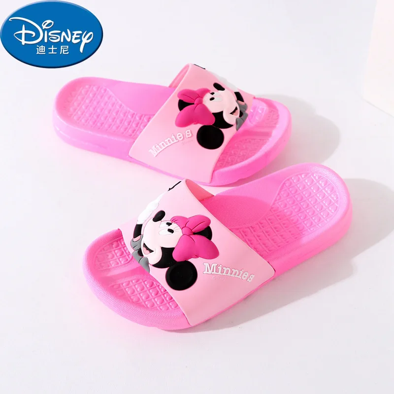 Disney/тапочки для мамы и дочки; летние домашние Нескользящие тапочки для девочек; обувь с отверстиями для дома; европейские размеры 24-39