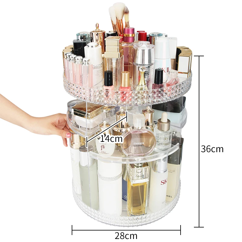 

Rotating Cosmetics Storage Box Dressing Table Lipstick Skin Care Desktop Shelf Beauty Finishing Transparent Storage Rack