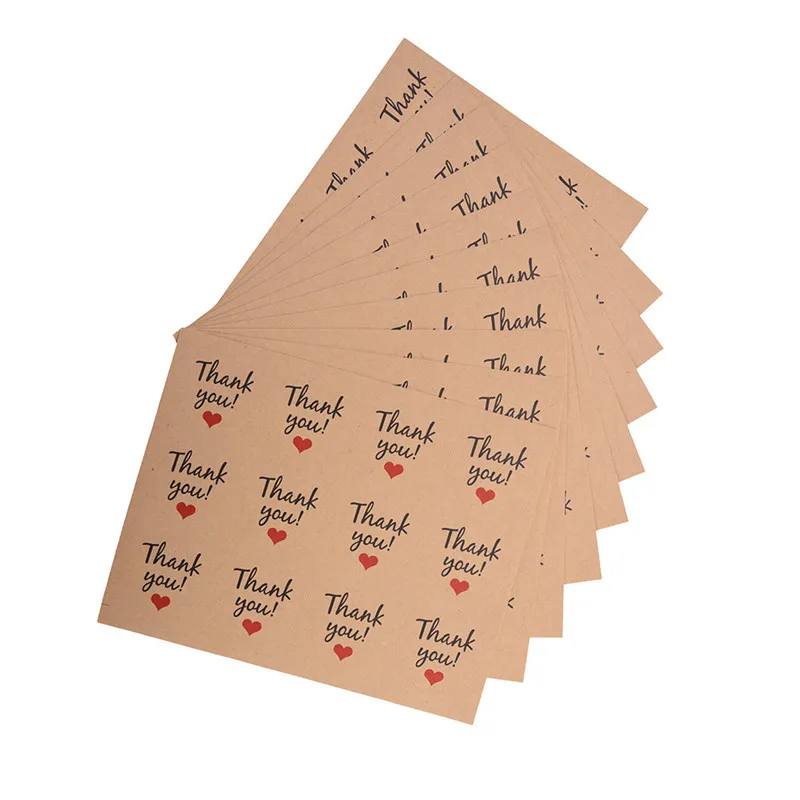 120 шт конфетные бумажные бирки/Спасибо вы любите самоклеющиеся наклейки крафт