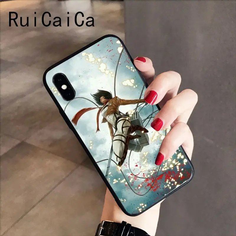 RuiCaiCa аниме японская атака на Титанов новое поступление черный чехол для телефона