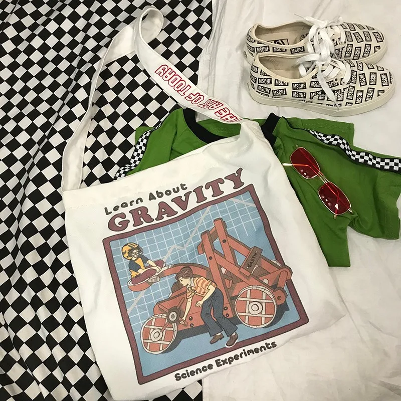 Новинка 2019 популярные модные холщовые сумки с принтом для женщин простые женские