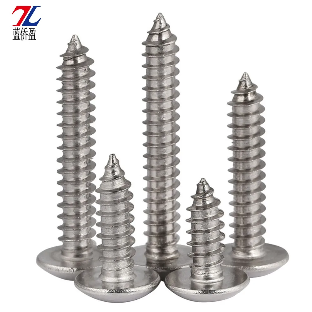 

M3 M4 304 stainless steel large flat head self-tapping screws wood screws Cross groove mushroom head screws 20PCS