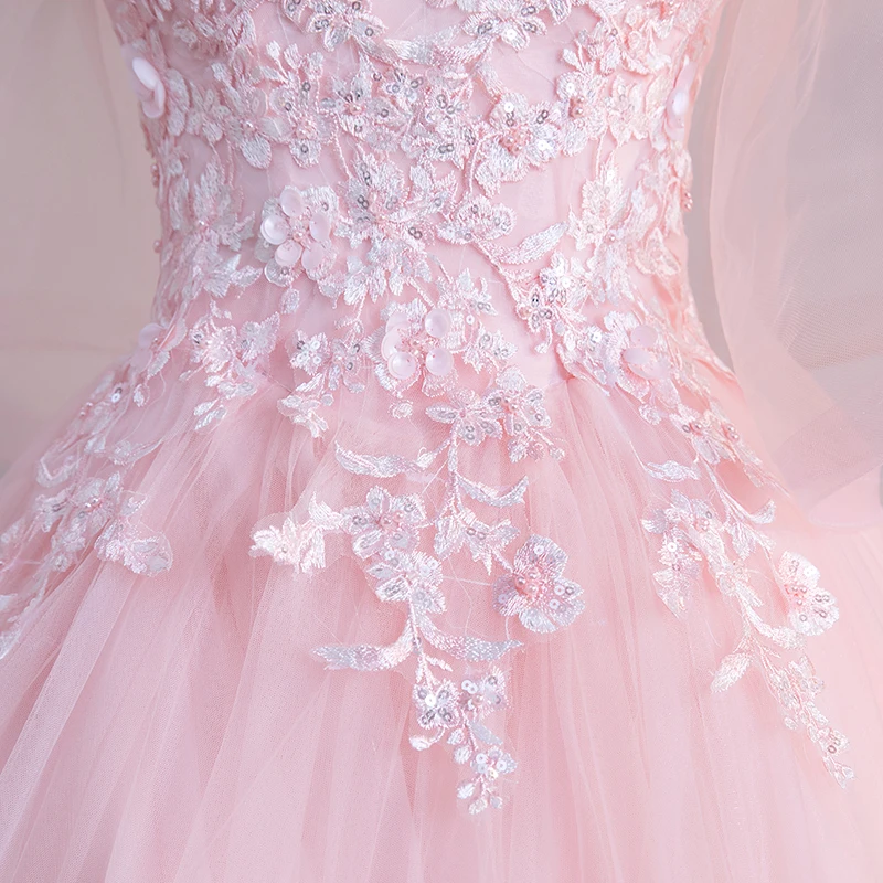 JaneVini очаровательные расшитые блестками розовые платья Quinceanera V шеи аппликационные Жемчужины для кружева с открытой спиной Большие размеры бальное платье халат 16 Ans