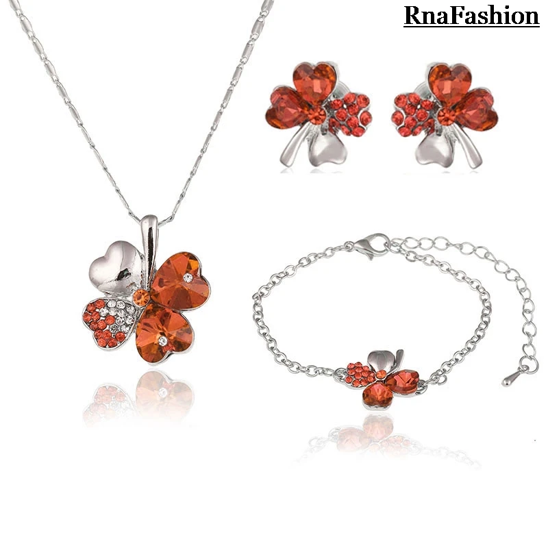 Комплект из колье и серёг с австрийским кристаллом | Украшения аксессуары