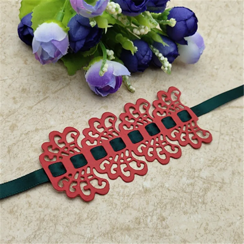 Металлические трафареты с кружевными цветами и краями для изготовления карт