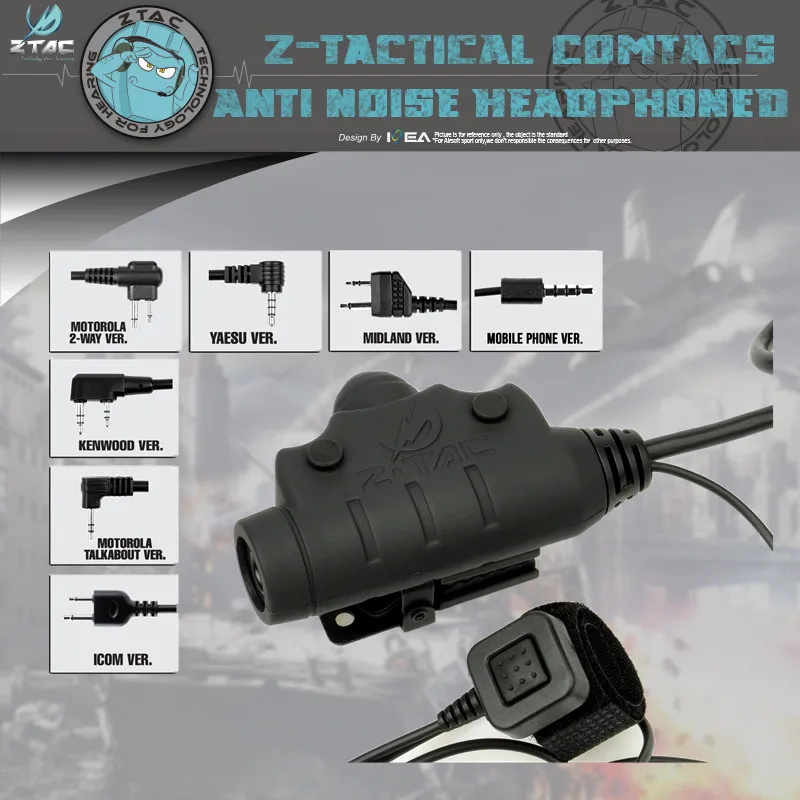 

Element Airsoft Z-tactical Headset PTT Z115 Tactical U94 PTT NEW Version Can be configured for right or left handed use