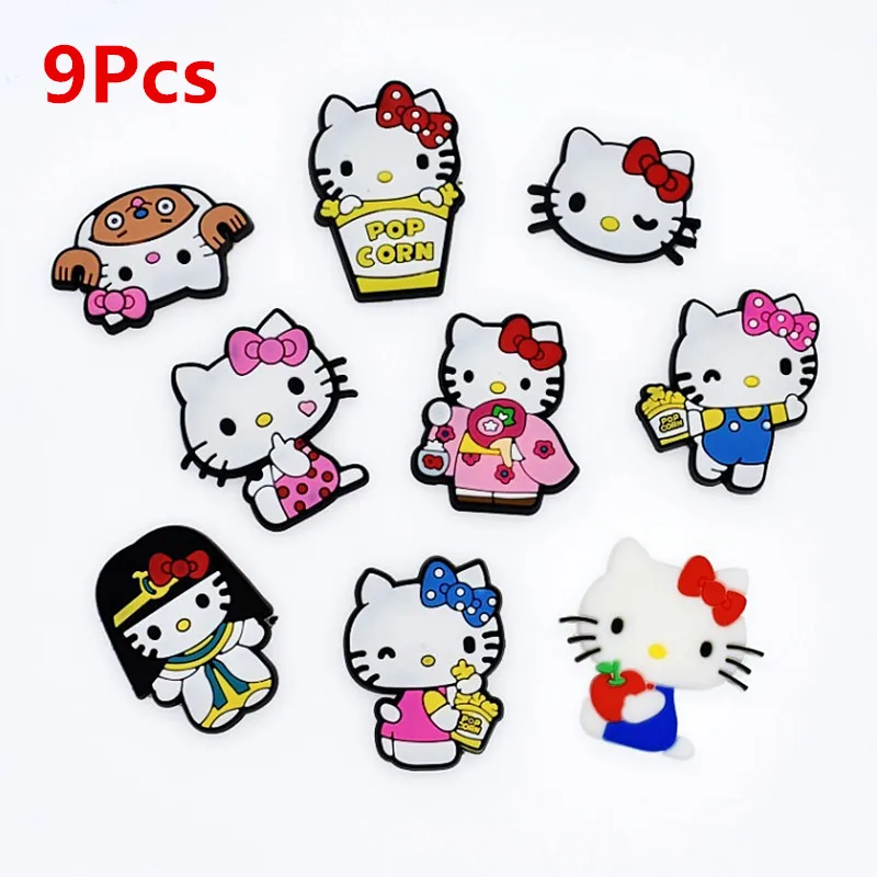 Новый 9 шт. Kawaii мультфильм прекрасный рисунок Hello Kitty девочек мягкие деко