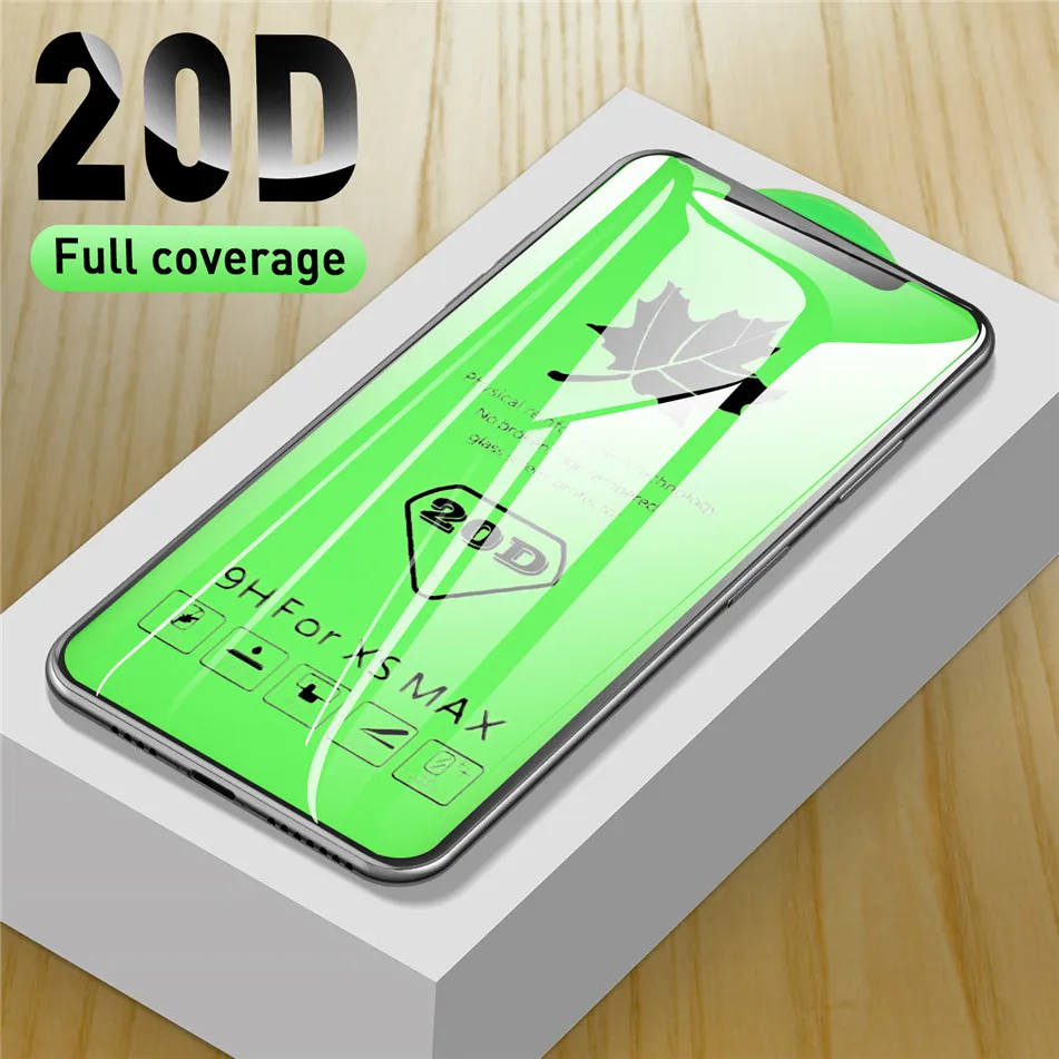 USLION 20D Защитная пленка для экрана из закаленного стекла для iPhone 11 Pro X XS Max XR 6 6S 8 7 Plus, полностью изогнутое защитное стекло
