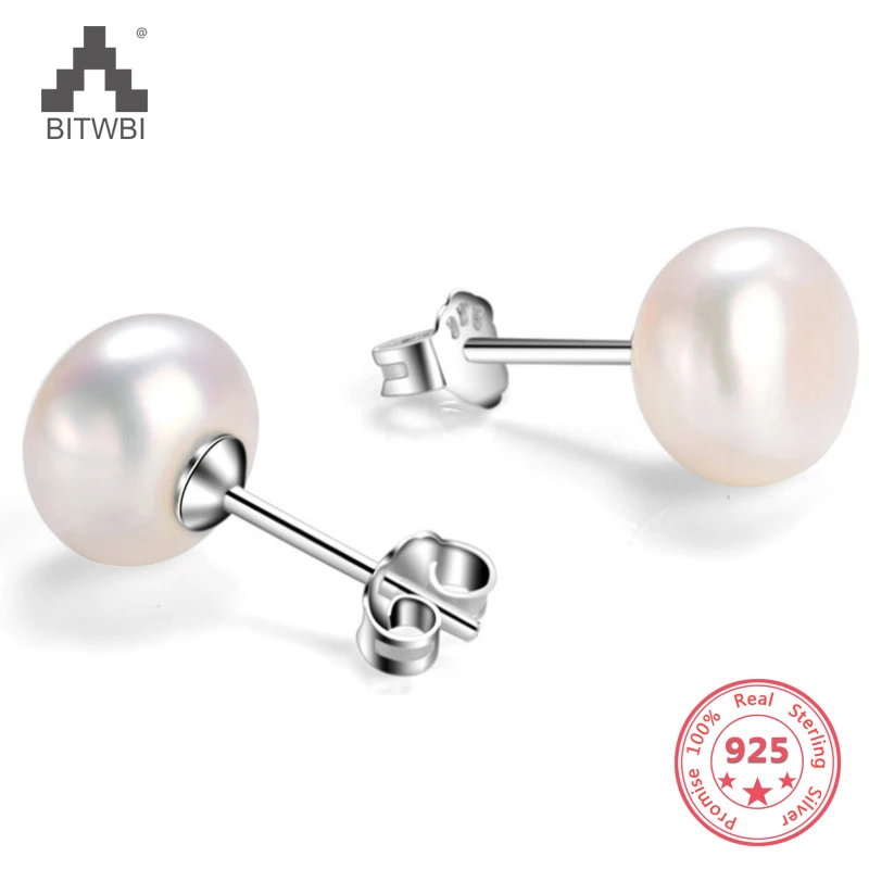 

925 Sterling Silver Ear Stud Fashion And Simple For Lady Pearl Earrings 2023 Glamour Jewelry Couple Jewelry Gift
