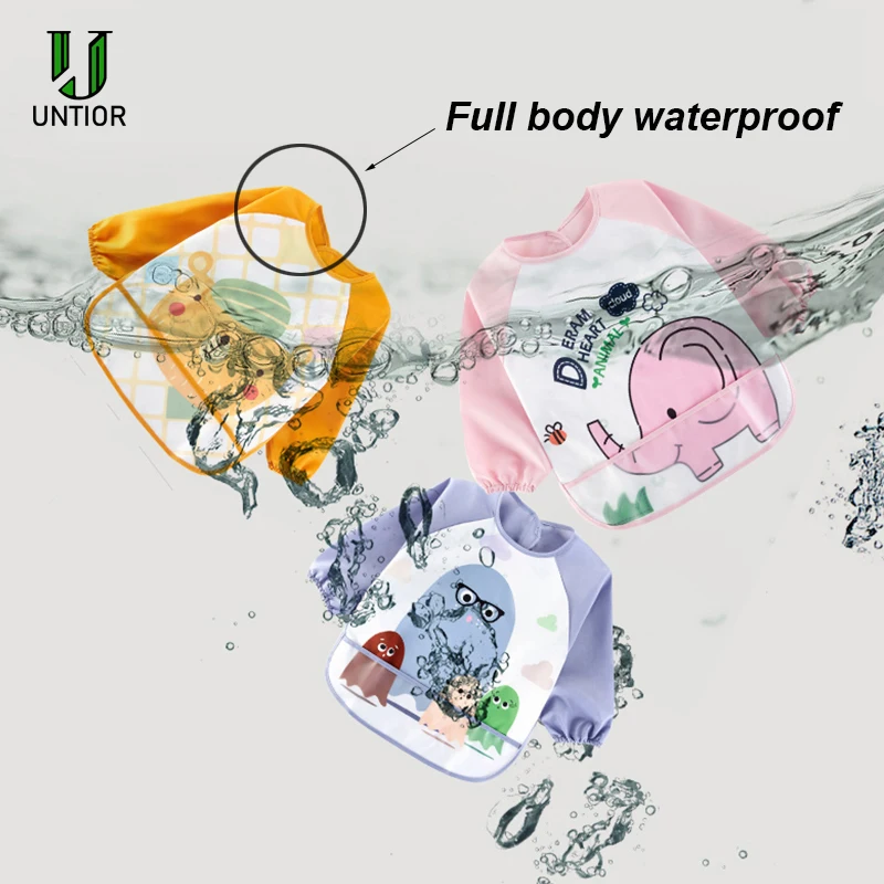 Детский фартук с героями мультфильмов водонепроницаемые нагрудники для