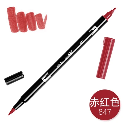 847 1 шт. TOMBOW AB-T Япония 96 цветов две головки художественная кисть ручка маркер Профессиональный водный маркер ручка живопись школьные принадлежности - Цвет: 847