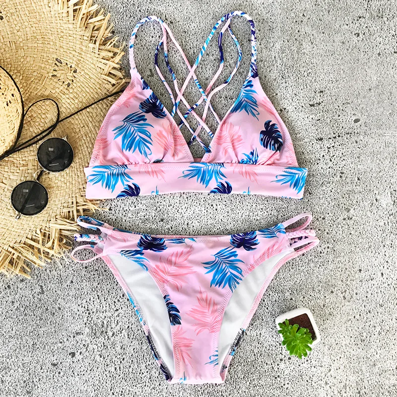 Cupshe Out Of Mind Leaves Bikini Set Swimsuit Beach Tassel Bathing Suit Swimwear Brazilian Biquini monokini |