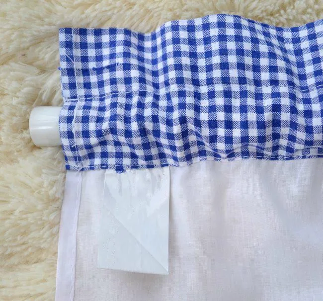 Американский кантри стиль белый Сращивание синий плед хлопок Вышитые Готовые шторы кухня декоративные шторы 40*150 см