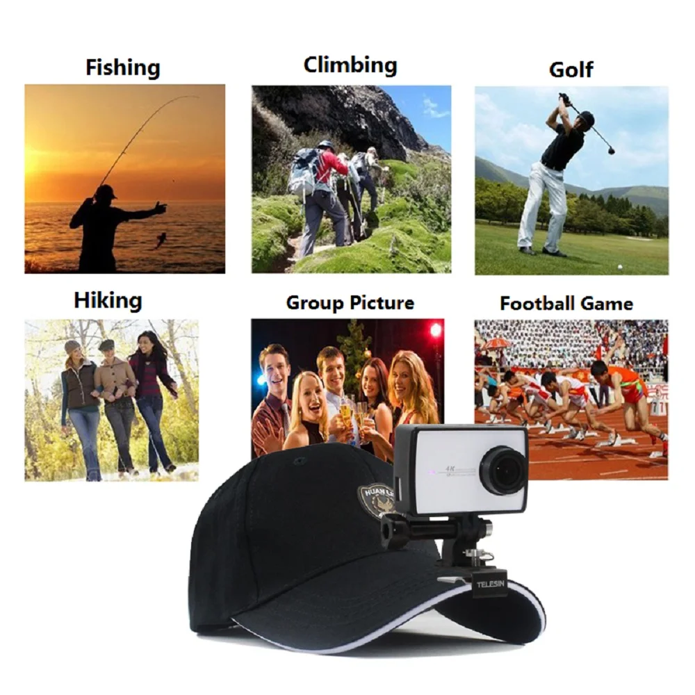 TELESIN шапка зажим стабильный рюкзак крышка подставка крепление + Винт для GoPro Hero DJI