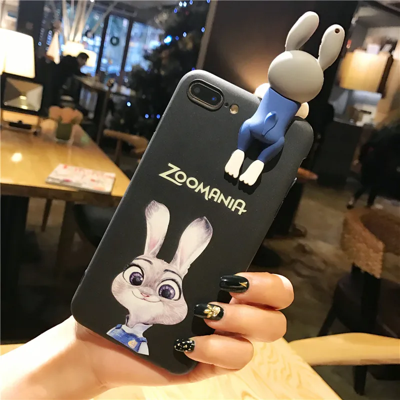 2017 Fashion 3D Cute Soft Silicone Animal Cartoon Back Case Cover For iPhone 6 6s Plus 6Plus 7 7plus 6sPlus Lovely Rabbit Cases |