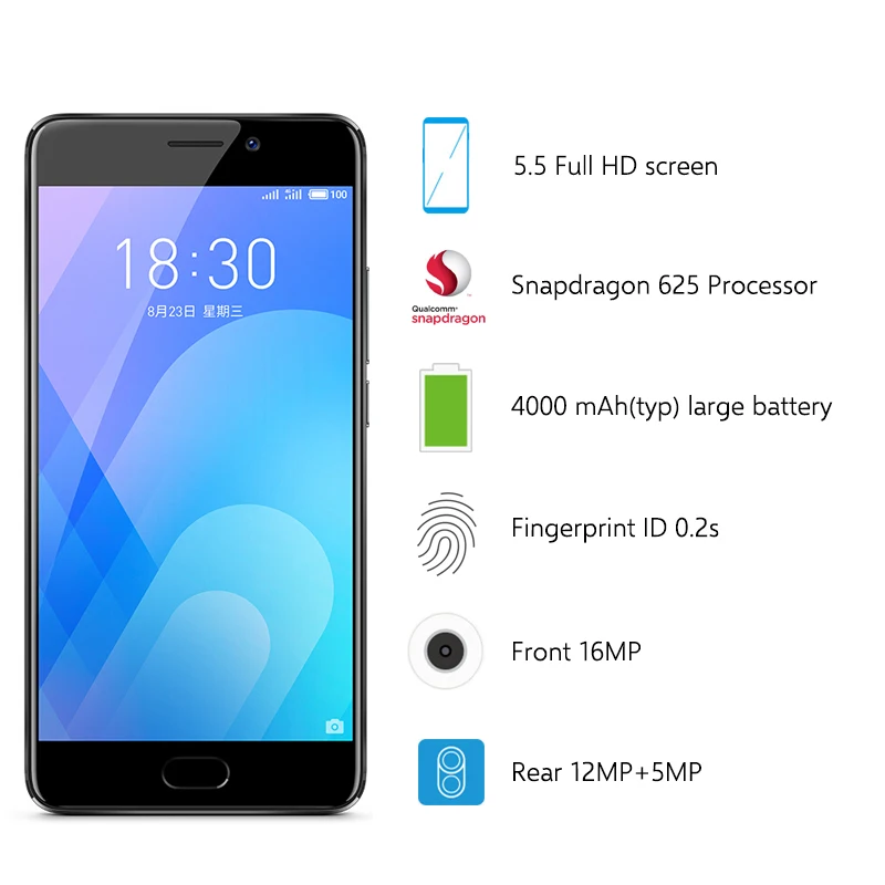 Оригинал Meizu M6 Примечание глобальной версии 3 ГБ Встроенная память 32 4 г LTE сотовый