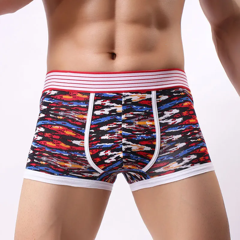 red Бренд EXILIENS, мужское нижнее белье, боксеры, хлопок, цветной принт, Cueca Masculina Boxershorts, мужские боксеры, трусы, размер M-2XL 102201 - Цвет: red