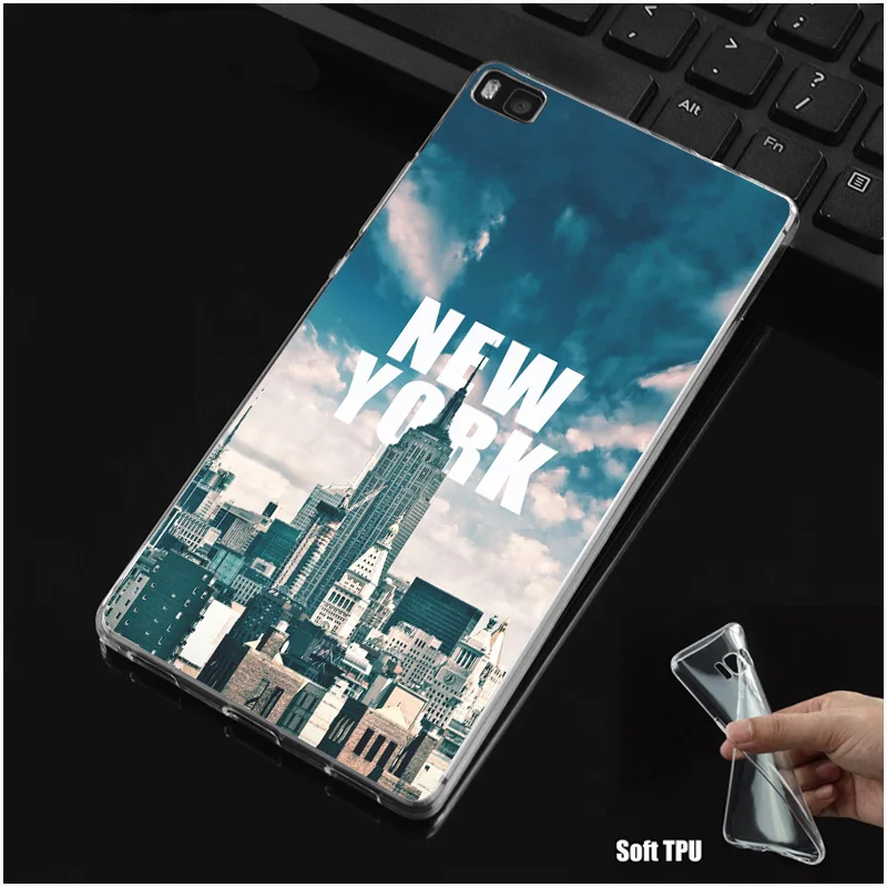 DREAMFOX N221 Text City Soft TPU Silicone Cover For Huawei P8 P9 P10 Lite Plus 2017 Honor 8 9 Pro 6X Case |