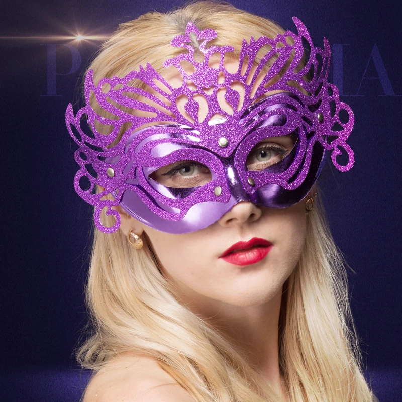 Танцевальная Маска на половину лица корона с золотым порошком для вечерние ринки