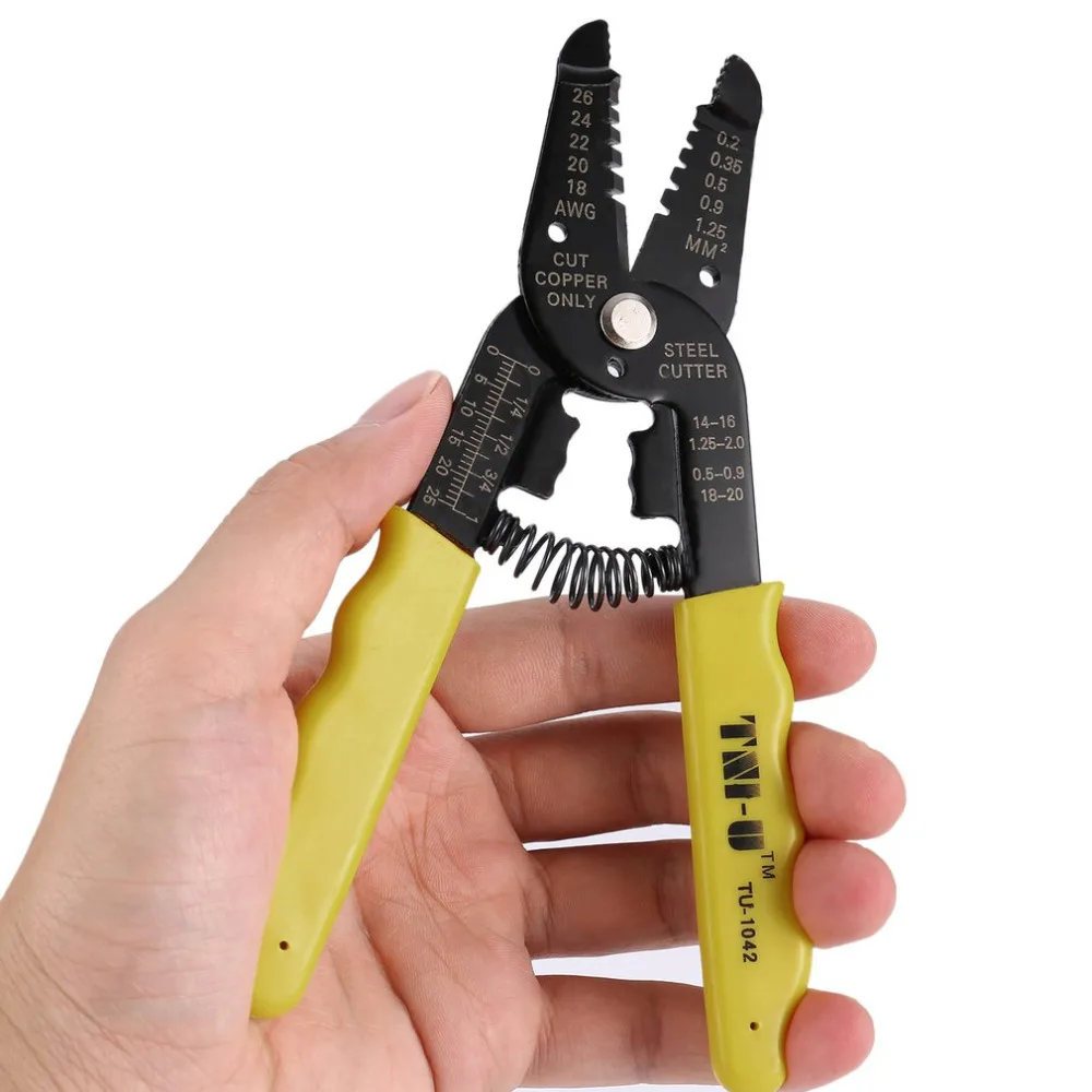 TU-1042 Portable Cable Cutter Universal Wire Stripper Electric Wires Stripping Pliers Crimper Strippers Tools | Инструменты
