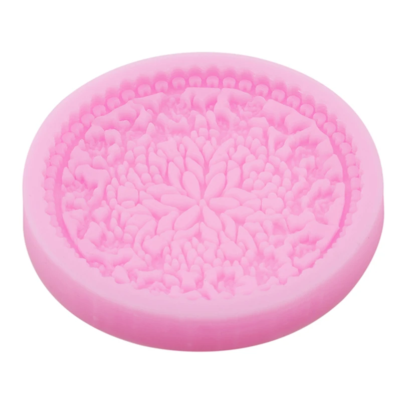 DIY цветочный узор кружева круглая силиконовая форма для тортов Шоколад Конфеты