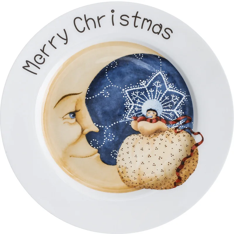 Merry Christmas олень обеденные тарелки Fine Bone Китай кухонная утварь ресторан столовая посуда керамическая тарелка с оленем