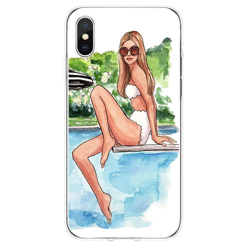 Модный Стильный чехол с изображением Парижской девушки мягкий силиконовый для