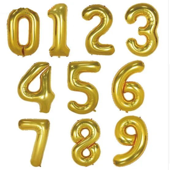 gold 2 шт. 32/40 дюймовый тонкий розовое золото номер Фольга гелиевые шары congratulate18 20 30 50 лет взрослых день рождения Декор поставки - Цвет: gold