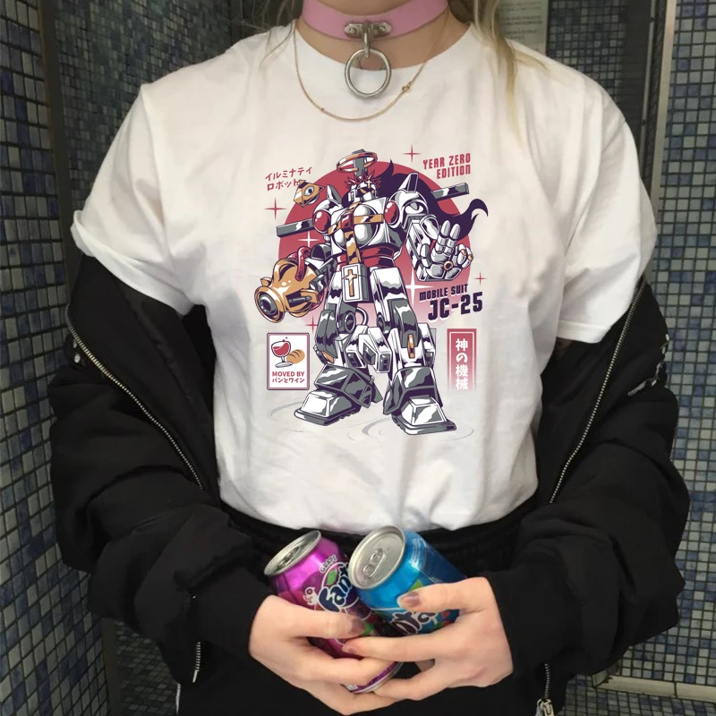 2019 MECHA JC женская футболка Harajuku Японская Футболка Femme Топы Эстетическая одежда