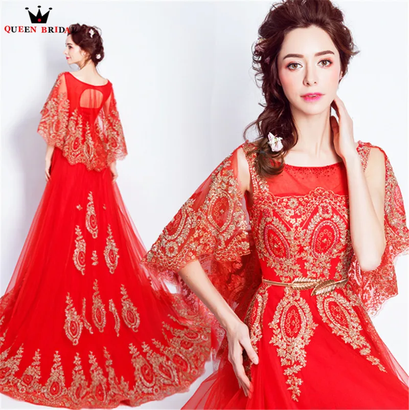 A-line Sequin Tulle Beaded Lace Crystal Red Luxury Long Evening Dresses Prom Party Dress Gowns Robe De Soiree NT42M | Свадьбы и