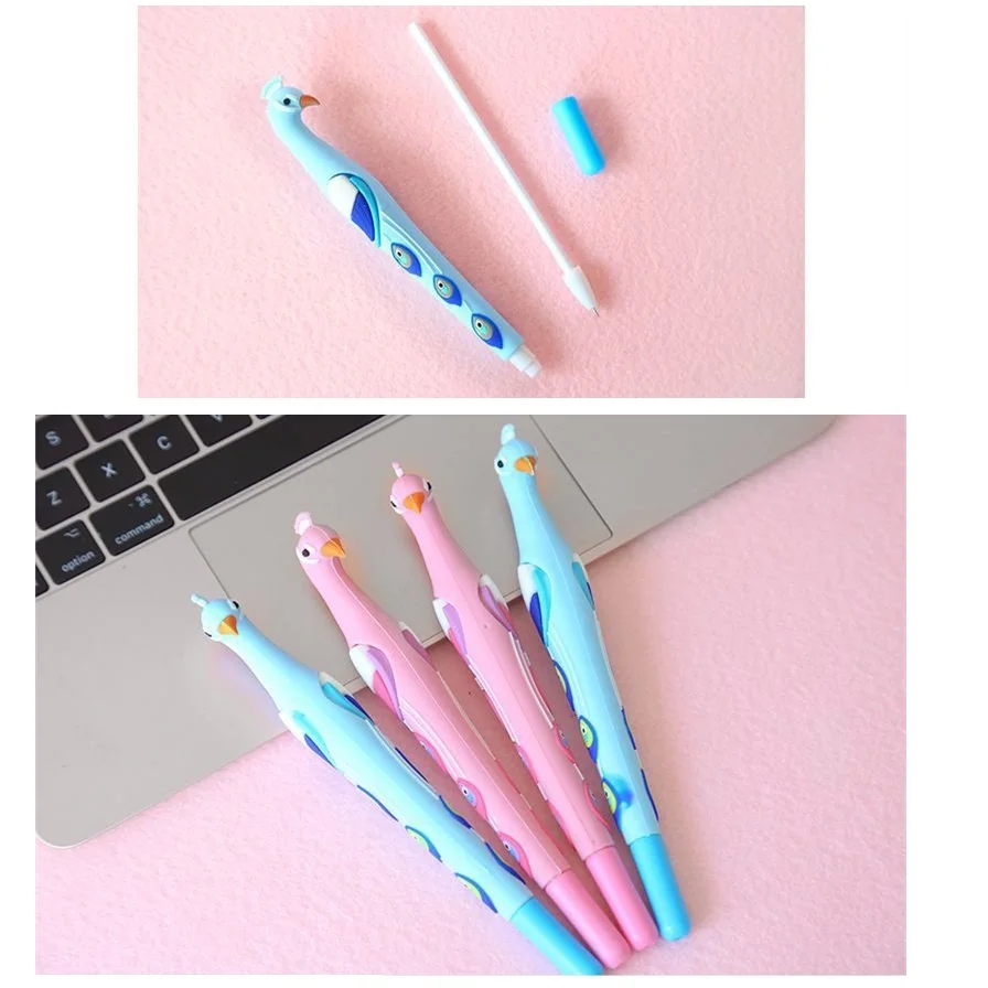 Цветная гелевая ручка с павлином 3 шт. милые шариковые ручки 0 5 мм синими