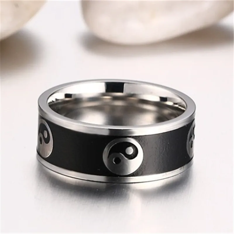 Кольца CC для мужчин и женщин из титановой стали восемь схем тотемные украшения