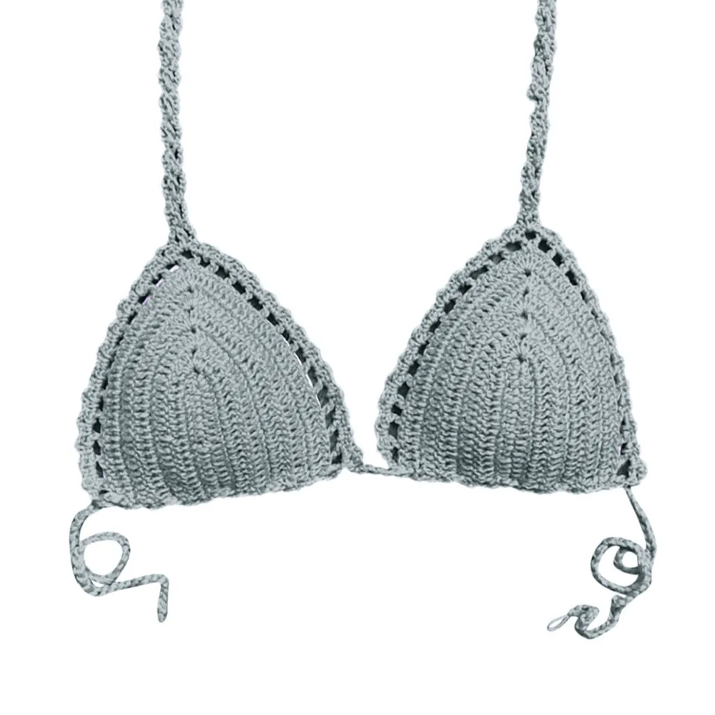 Мода Femme Maillot De Bain Femme вязанный крючком бикини Топ на шнуровке женский купальник топ на шнуровке бразильские сплошные бикини Mayo#30