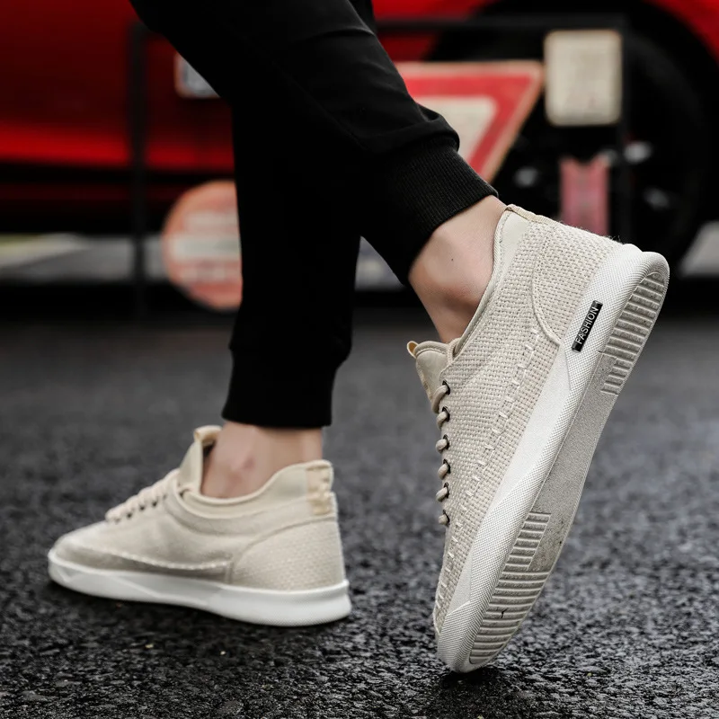 Дышащие Повседневное холст Мужская обувь мужская для ходьбы удобные дикие