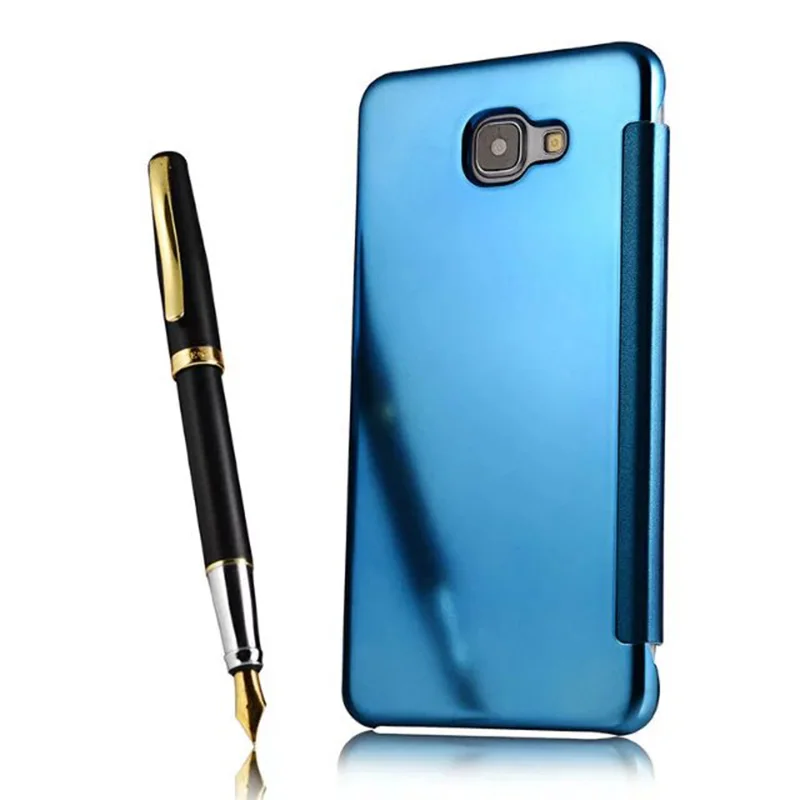 Винтаж флип-чехол для телефона для Samsung Galaxy A3 A5 A7 A810 S8 S9 плюс A8 J3 J7Pro Coque iphone кожа Clear View чехол с зеркальной поверхностью