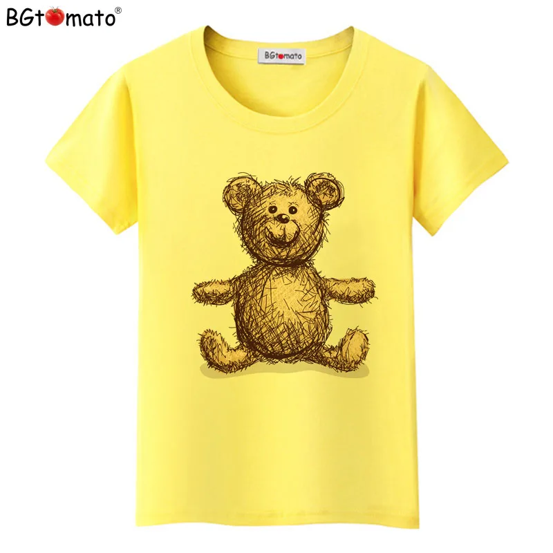 BGtomato Teddy футболка с медведем Милая мультяшная Женские классные летние топы kawaii