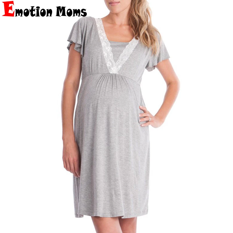 Летняя ночная рубашка для беременных Ночное платье Пижама кормления грудью