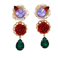 2019 golden vintage palace style long earrings for women