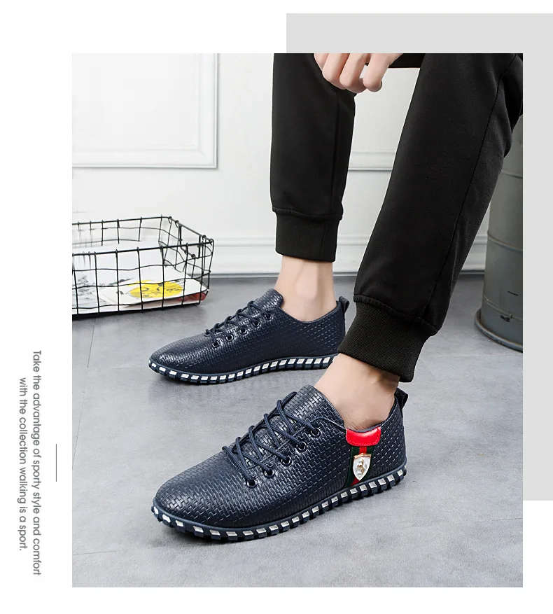 Sycatree Male Leather Casual Shoes for Men Canvas Shoes Outdoor Sneakers Air Mesh Flats Breathable Brand Shoes Plus Size 46