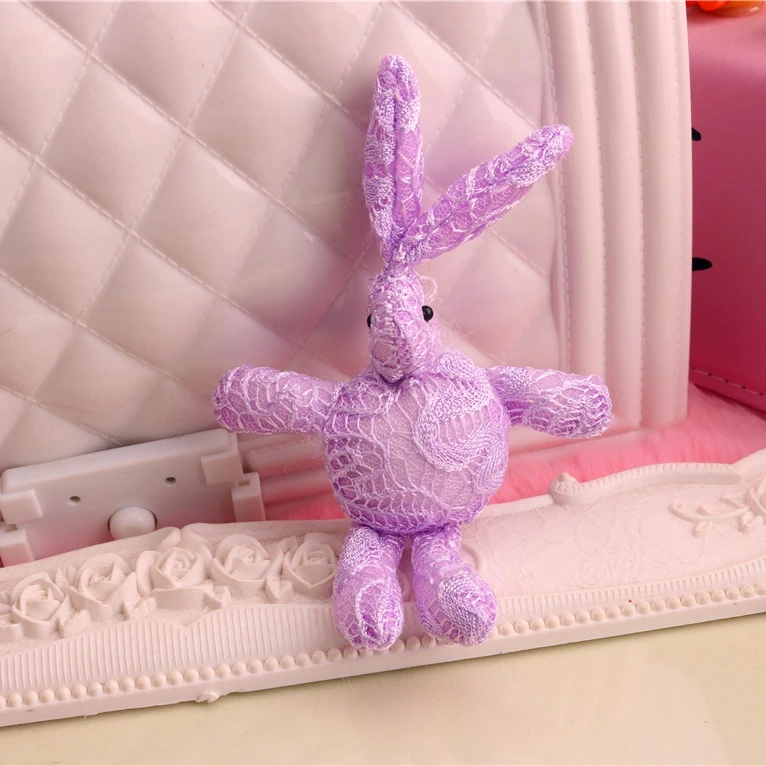 Модные однотонные милые кружевные плюшевые игрушки ручной работы 35 шт. кролик