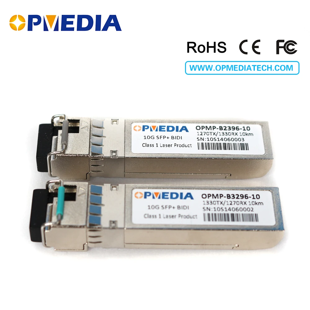 

Bidi 10GBASE SFP+ 10km 1270Tx/1330Rx OR 1330Tx/1270Rx optical transceiver.Bidi 10G SFP+ module,100% compatible with HuaWei