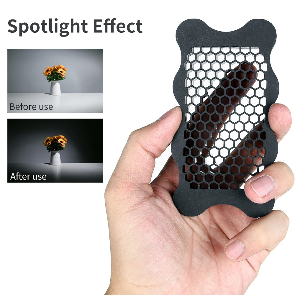 Резиновая сотовая сетка для вспышки Speedlite + 7 шт. цветных гелевых фильтров камеры