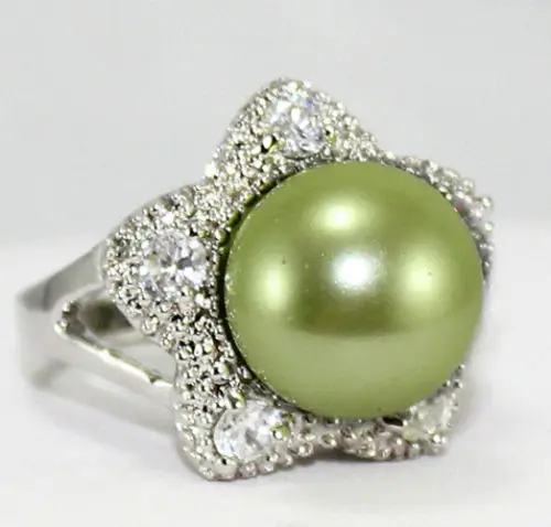 Бесплатная доставка&gt &gt&gt&gt 6 цветов 12 мм Жемчуг ЮЖНОГО МОРЯ Размер кольца: 7 8 9