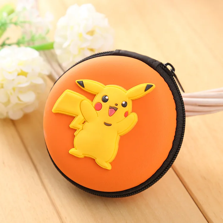 Pikachu Конфеты цвета силиконовый кошелек для монет маленькие сумочки держатель гарнитуры Чехол Коробка bolsas подарок мальчик девочка аниме мультфильм Кошельки для монет - Цвет: Pikachu