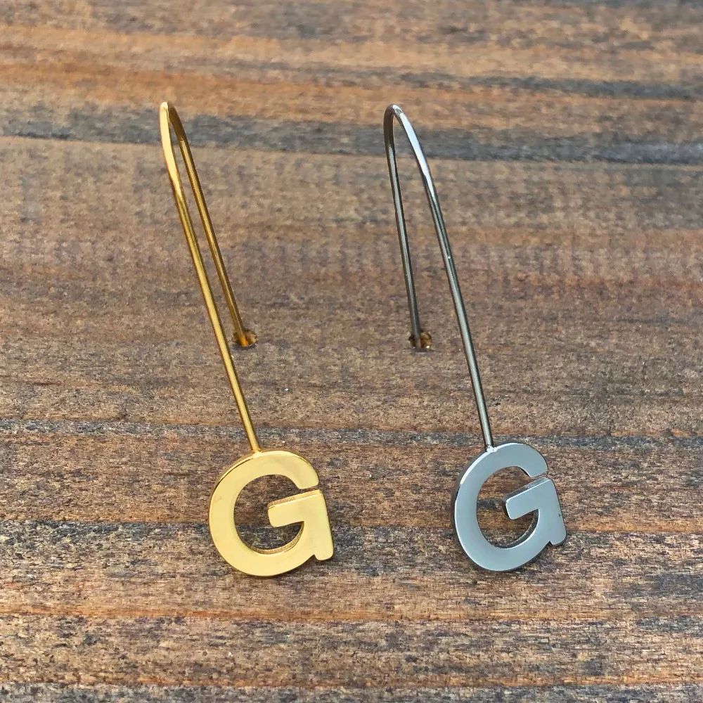 Серьги с буквой G из нержавеющей стали серьги для женщин индивидуальная Женская