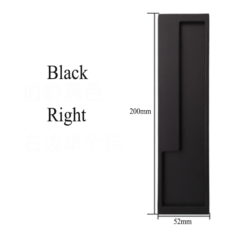 A-0163-R-black Золотой/черный/серый/Встроенный стелс дверная ручка щелевая для выдвижного ящика шкафа гардероба скрытые дверные ручки межкомнатные двери - Цвет: A-0163-R-black